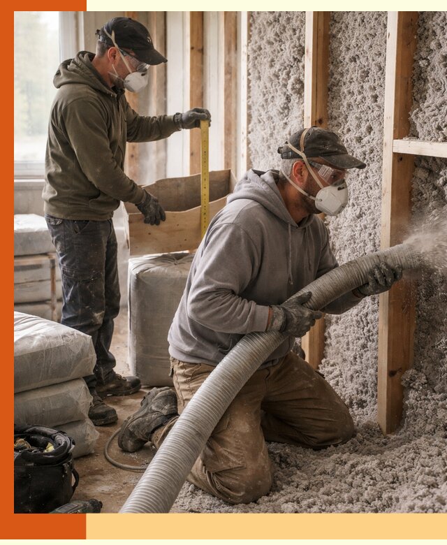 Утепление таунхауса эковатой в Вольске для максимально теплых стен