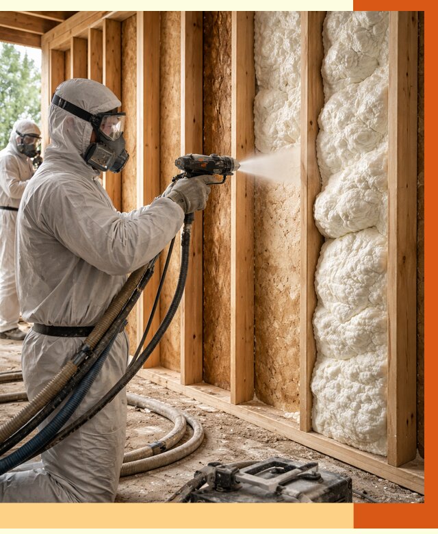 Утепление каркасного дома ППУ в Вольске от 2836 руб./м2 — работа под ключ | ТепломастерВль