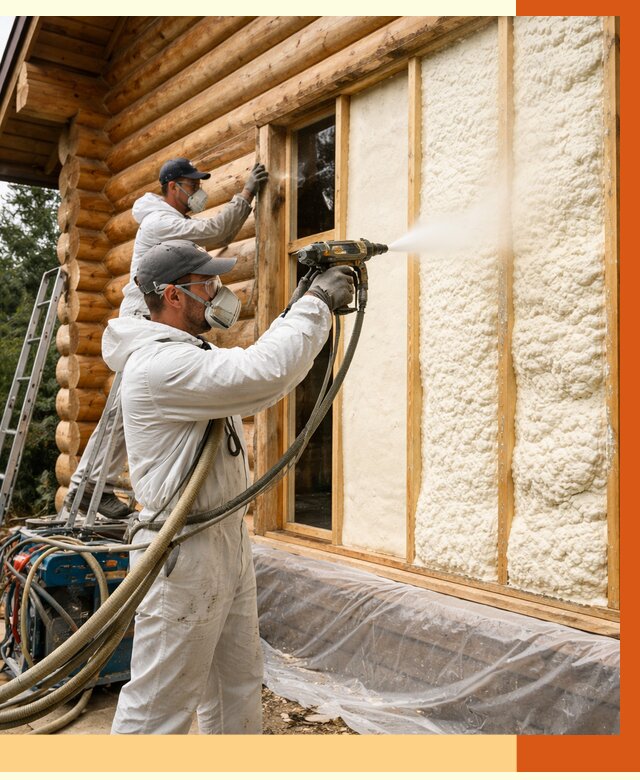 Утепление деревянного дома ППУ в Вольске от 4253 руб/м2 | ТепломастерВль — под ключ