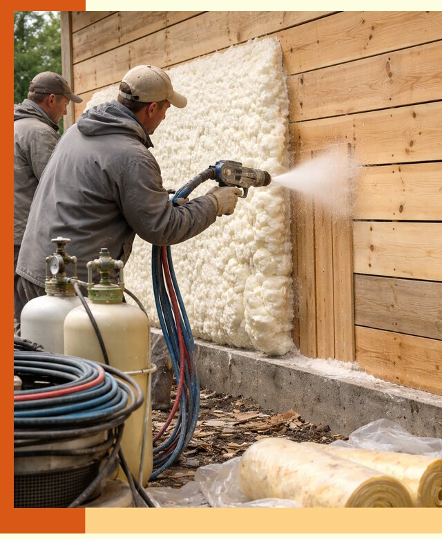 Утепление деревянного дома пенополиуретаном в Вольске