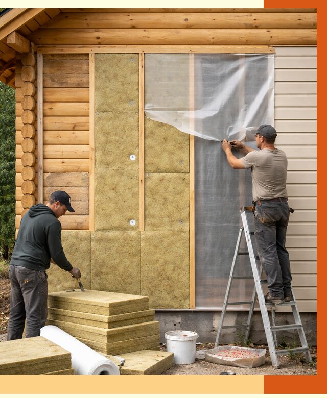 Утепление дома из бруса в Вольске от 3798 руб./м2 — работы под ключ | ТепломастерВль