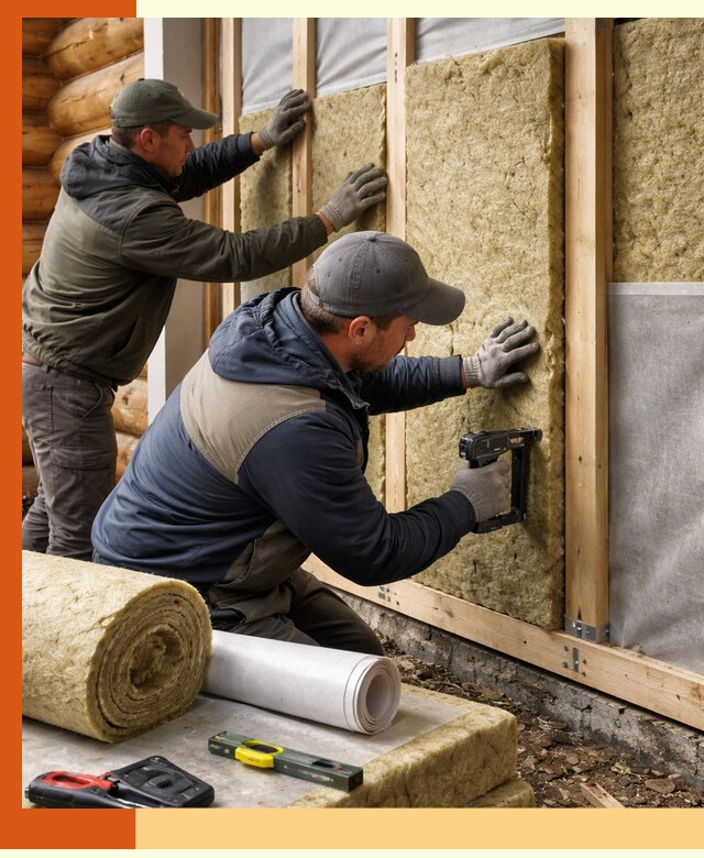 Утепление бревенчатого дома под ключ в Вольске