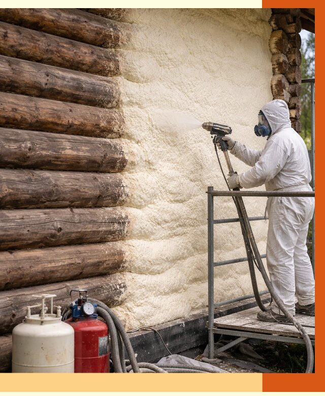 Утепление бревенчатого дома ППУ в Вольске под ключ от 6329 руб. | ТепломастерВль