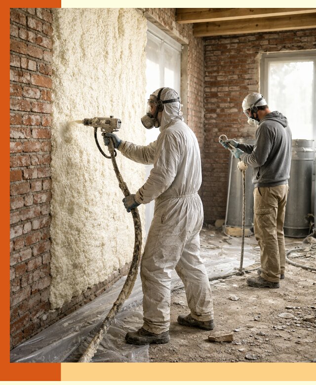 Утепление кирпичного дома пенополиуретаном в Вольске