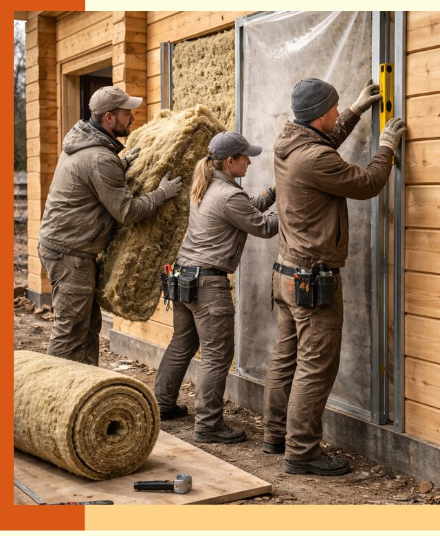 Утепление дома из двойного бруса в Вольске качественно и надёжно