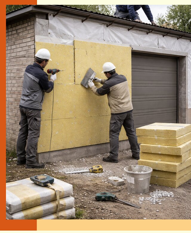 Утепление гаража снаружи в Вольске качественно и надёжно