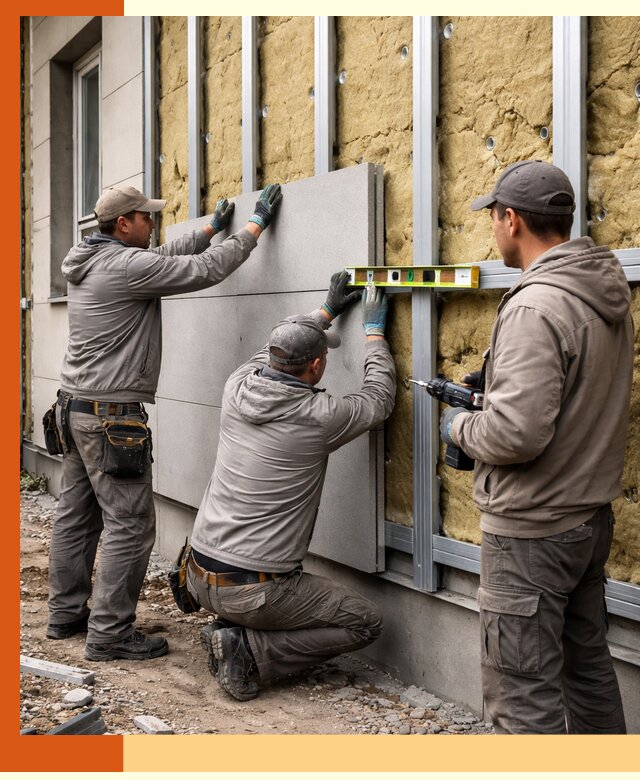 Утепление вентилируемого фасада под ключ в Вольске