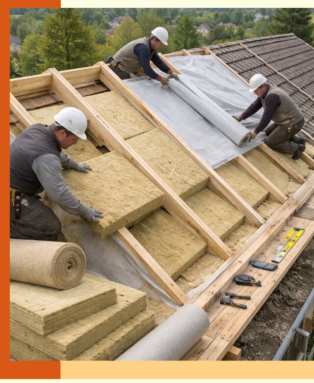 Утепление скатной крыши в Вольске качественно и надёжно