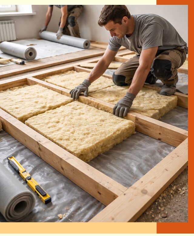 Утепление деревянного пола в Вольске от 1519 руб./м2 под ключ | ТепломастерВль