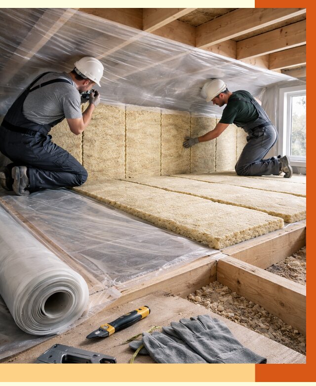 Утепление перекрытий в Вольске от 2886 руб/м2 — утепление межэтажных и чердачных | ТепломастерВль