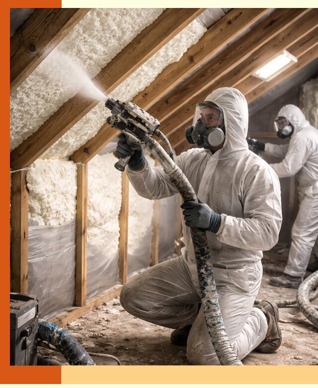 Утепление чердака пенополиуретаном (ППУ) в Вольске