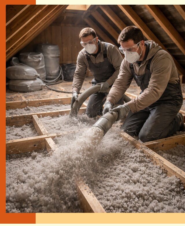 Утепление чердака эковатой в Вольске — быстро и надёжно