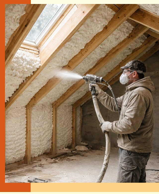 Утепление мансарды ППУ в Вольске быстро и надежно