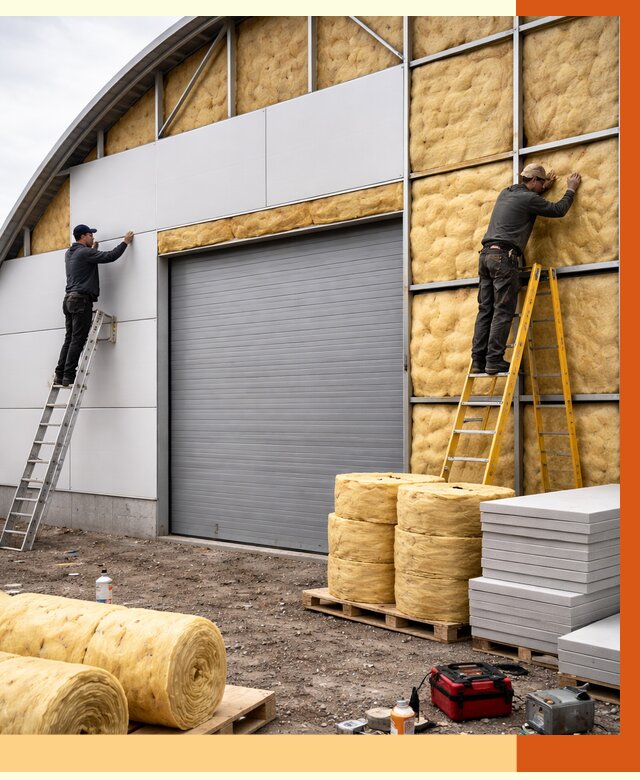 Утепление ангара пенополиуретаном в Вольске от 7291 руб./м² — комплекс от ТепломастерВль