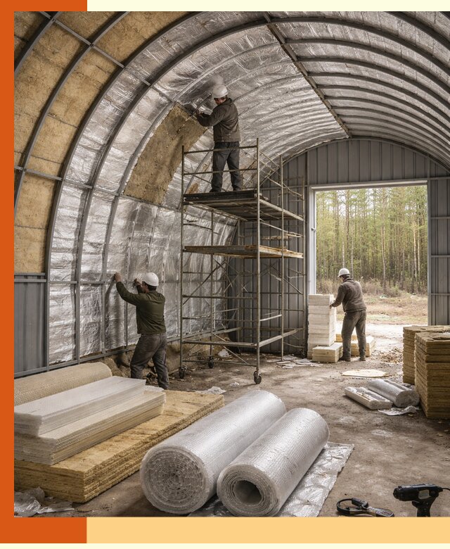 Утепление арочного ангара под ключ в Вольске