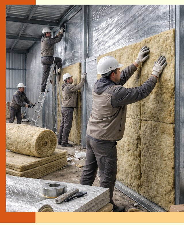 Утепление металлического склада в Вольске: теплоизоляция и герметизация