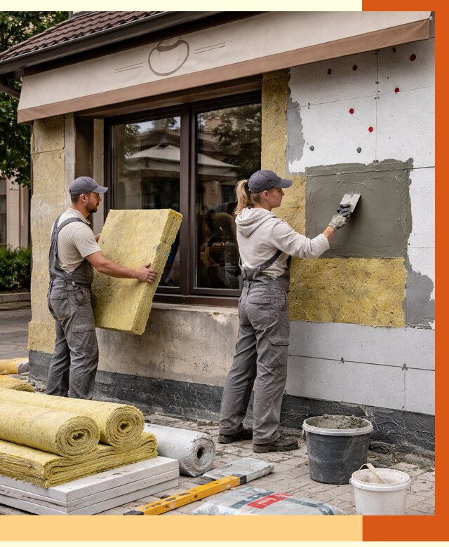 Утепление кафе в Вольске от 4253 руб/м2 — комплексно под ключ | ТепломастерВль