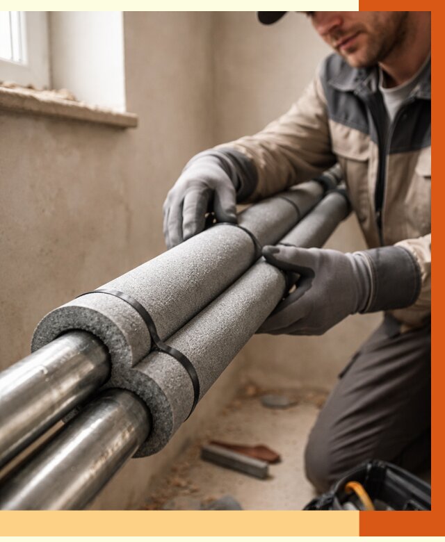 Утепление труб отопления в Вольске от 2886 руб. за м² — услуги под ключ | ТепломастерВль