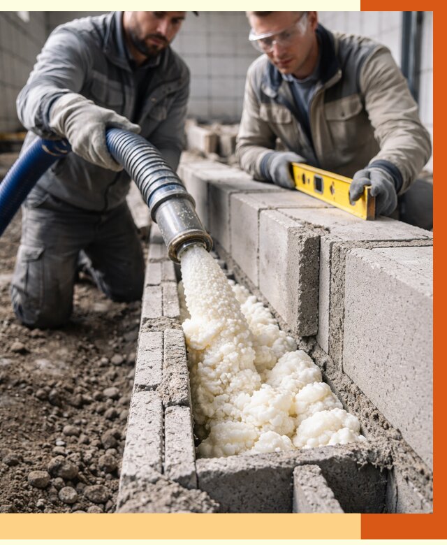Заполнение колодцевой кладки ППУ в Вольске от 4253 руб. за м2 | ТепломастерВль