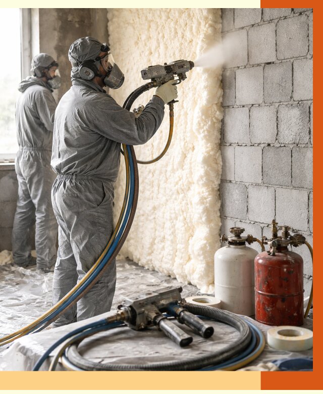 Утепление блочной стены ППУ в Вольске от 4304 руб./м² — ТепломастерВль