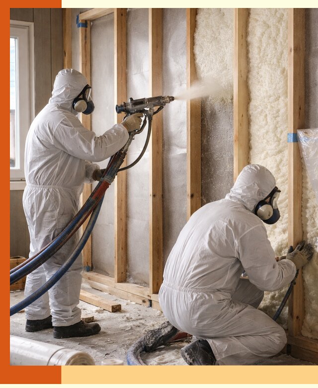 Утепление каркасной стены ППУ в Вольске для домов и коттеджей