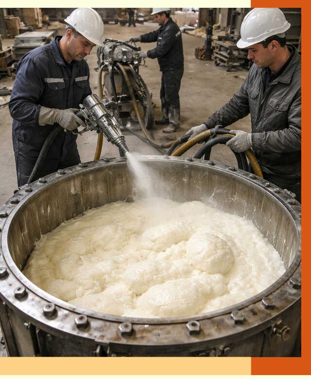 Заливка ППУ в емкости в Вольске от 7342 руб. — утепление емкости под ключ | ТепломастерВль