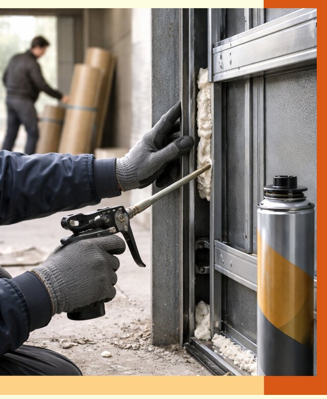 Заполнение пустот ворот в Вольске от 4557 руб. — заливка ППУ, утепление под ключ | ТепломастерВль