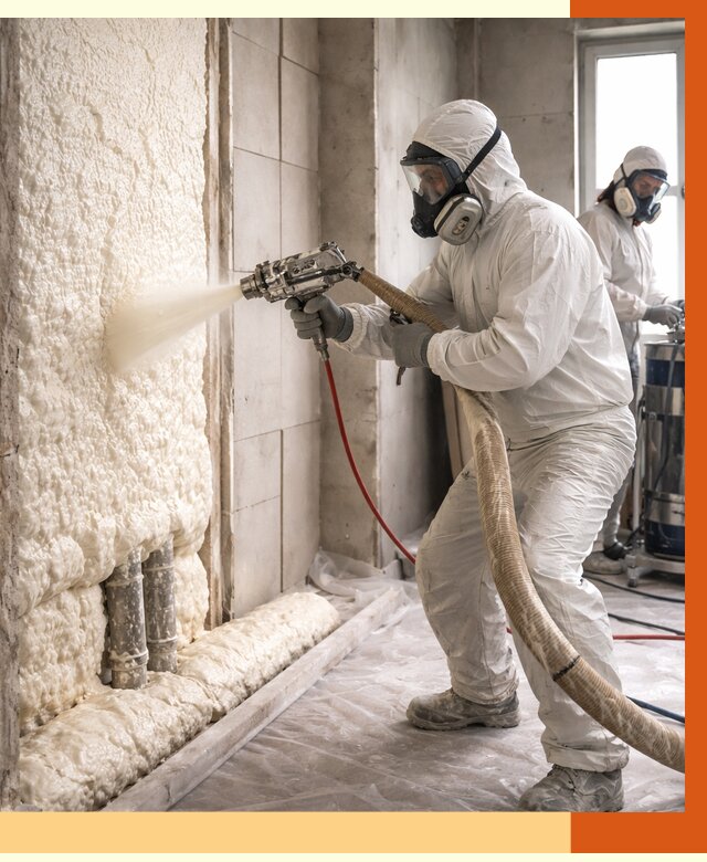 Напыление пенополиуретана в Вольске от 7595 руб./м2 — услуги и монтаж ППУ | ТепломастерВль