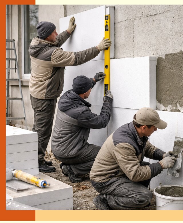 Утепление пенопластом наружных стен и фасадов в Вольске