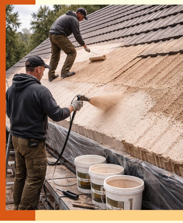 Утепление кровли жидкой пробкой в Вольске для домов и зданий