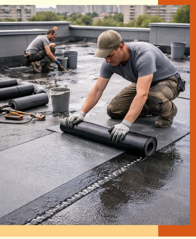 Гидроизоляция плоской кровли в Вольске от 4557 руб./м2 — профессионально | ТепломастерВль