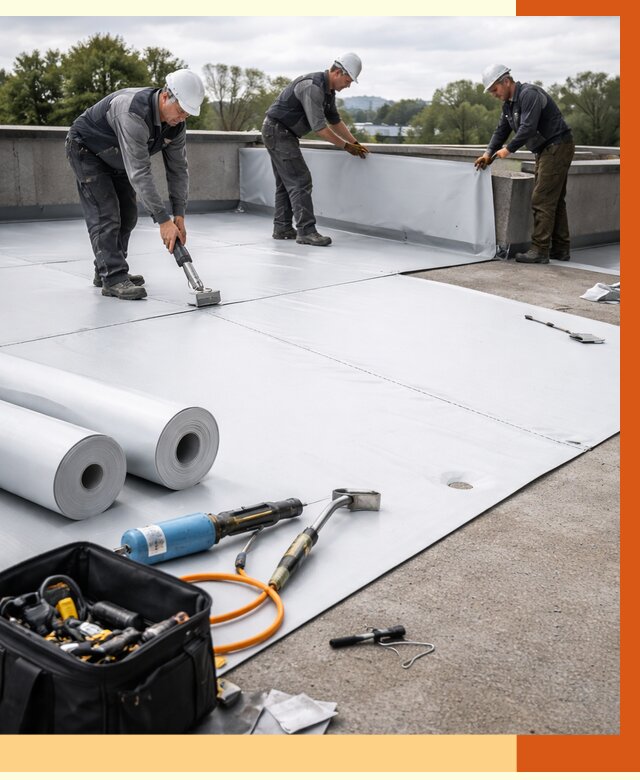 Гидроизоляция мембранной кровли в Вольске от 7595 руб./м² — профессионально | ТепломастерВль