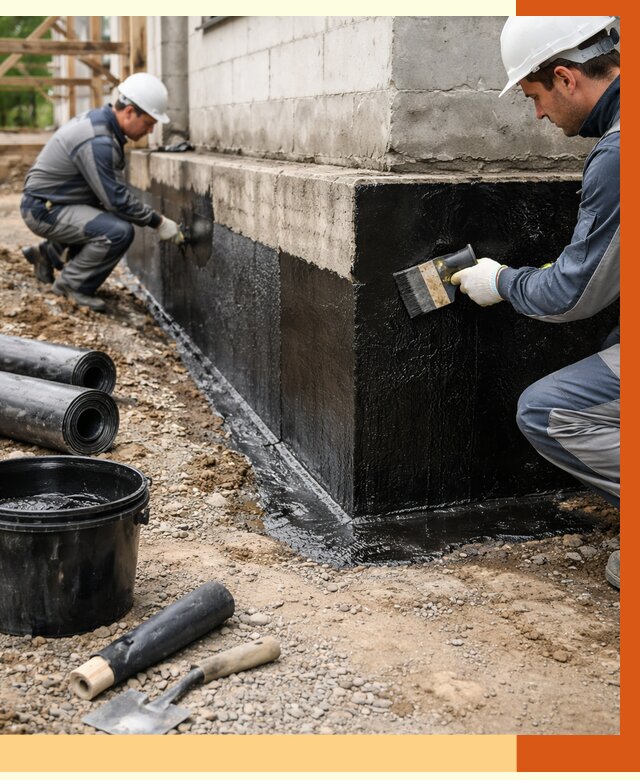 Гидроизоляция фундамента в Вольске от 1266 руб. — профессионально, под ключ | ТепломастерВль