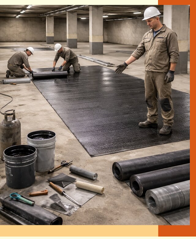 Гидроизоляция паркинга в Вольске от 1215 руб/м² — профессиональная защита | ТепломастерВль
