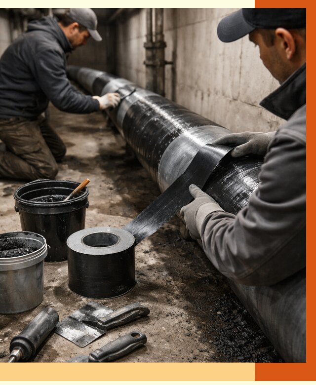 Гидроизоляция труб в Вольске от 2532 руб. — профессиональная герметизация | ТепломастерВль