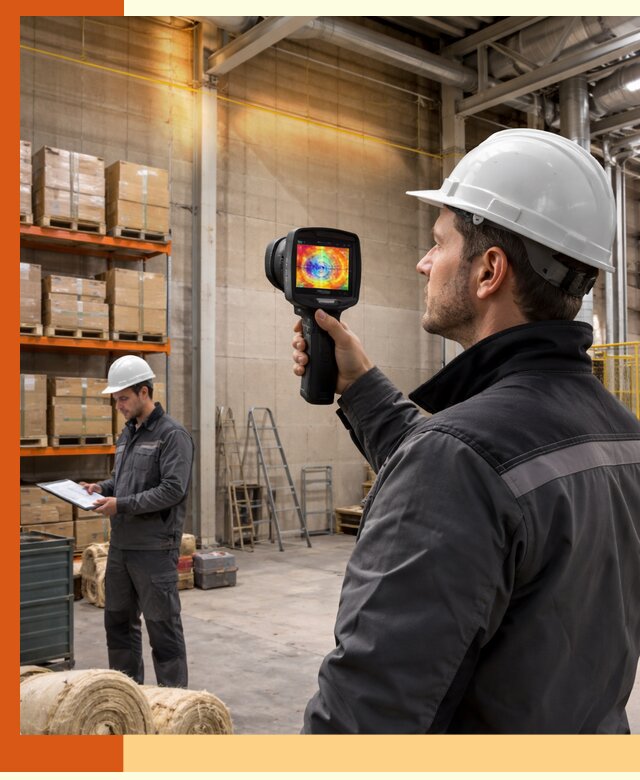 Тепловизионное обследование склада и выявление утечек в Вольске