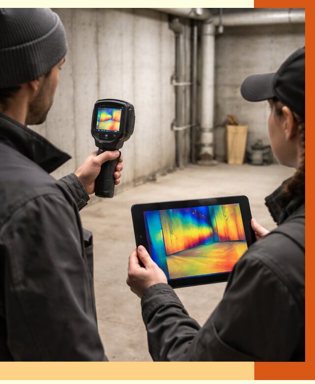 Тепловизионное обследование подвала в Вольске от 4557 руб. — проверка гидроизоляции | ТепломастерВль