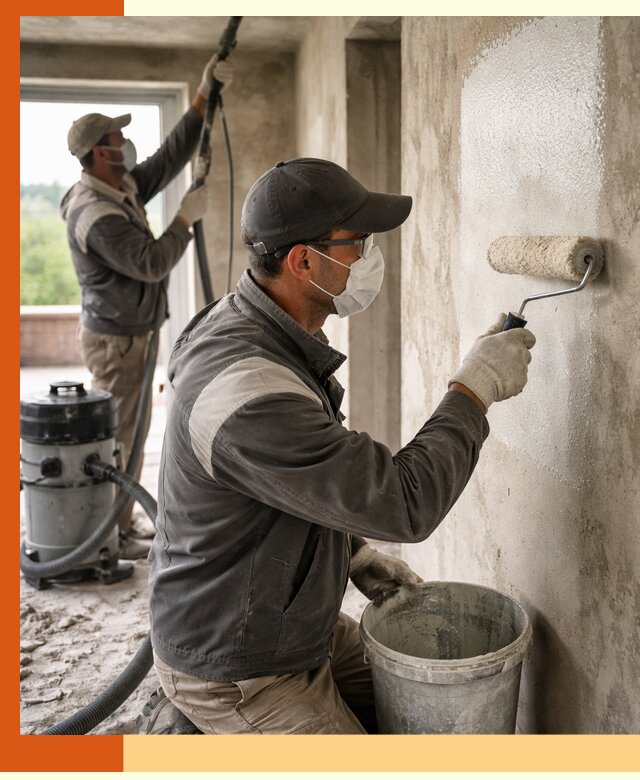 Подготовка поверхности под напыление утеплителя в Вольске