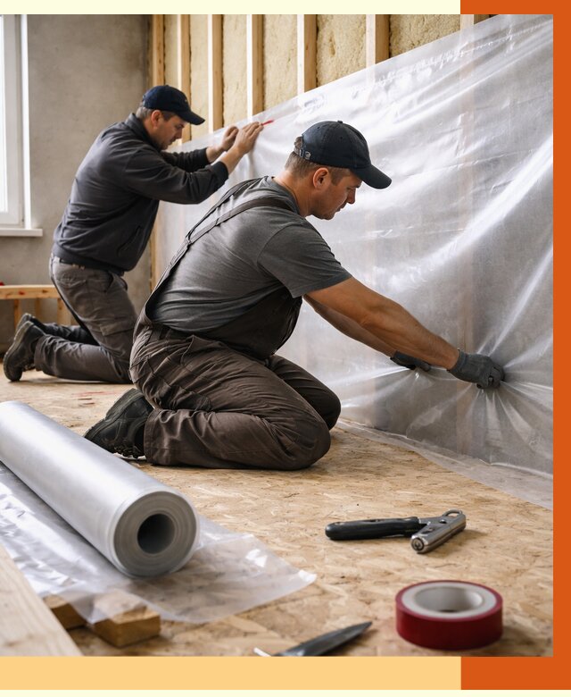 Монтаж пароизоляции в Вольске от 2532 руб. — установка и укладка под ключ | ТепломастерВль