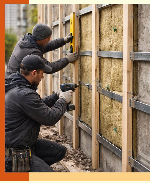 Монтаж обрешетки под утепление зданий и квартир в Вольске
